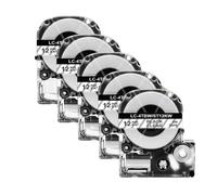 JXHDWYTYO Confezione da 2 a 10 SS12KW compatibile con nastro LabelWorks SS12KW da 12 mm LK 4WBN 4WBN nero su bianco per etichettatrice LW300 LW400(5PK Black on Clear)