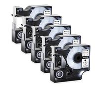 JXHDWYTYO Confezione da 5 nastri 45013 19 mm D1 etichetta nera su bianca compatibile con i materiali di consumo per stampanti LabelManager 200 per il codice articolo 45016 45021(5PK Black on Clear)