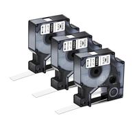 JXHDWYTYO Etichette permanenti in poliestere Nastro nero su bianco da 12 mm compatibile con la stampante LabelManager 5200 18482 18483 18484(3PK Black on White)