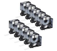 JXHDWYTYO Etichette permanenti in poliestere Nastro nero su bianco da 12 mm compatibile con la stampante LabelManager 5200 18482 18483 18484(10PK Black on White)