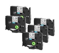 JXHDWYTYO Nastri per etichette AZE-S231 da 12 mm compatibili con nastro adesivo acrilico adesivo per stampante TZ TZe-S231 S631 S241 da utilizzare con PT-1010B PT-E300 Maker(5PK Black on Clear)