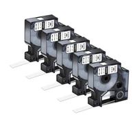 JXHDWYTYO Nastri per etichette permanenti in poliestere da 12 mm compatibili con i materiali di consumo per stampanti 4200 5000 per il codice articolo 18483(5PK Black on White)