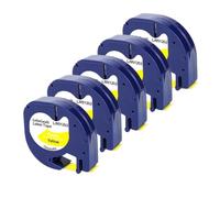 JXHDWYTYO Nastro 2 5 10 pezzi 91201 91202 12267 12 mm LT compatibile con l'etichettatrice 91221 91331 91200(5PK Black on Yellow)