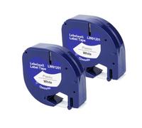 JXHDWYTYO Nastro 2 5 10 pezzi 91201 91202 12267 12 mm LT compatibile con l'etichettatrice 91221 91331 91200(2PK Black on White)