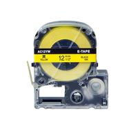 JXHDWYTYO Nastro per etichette, confezione da 5, 9 mm, 12 mm, 24 mm, compatibile con LW 600P LW 1000P per AS24KW AS9KW nero su bianco(5PK Black on Yellow)