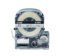JXHDWYTYO Nastro per etichette, confezione da 5, 9 mm, 12 mm, 24 mm, compatibile con LW 600P LW 1000P per AS24KW AS9KW nero su bianco(5PK Black on Clear)