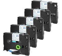 JXHDWYTYO Nastro per etichette laminato blu su bianco da 5 pezzi da 12 mm compatibile con la stampante PTD410 PTD610 PTE300 Tze233 Tze243 Tze253