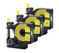 JXHDWYTYO Tubi termorestringenti da 12 mm compatibili con le etichette della stampante F 18051 18052 18055 per 4000 5000(3PK Black on Yellow)