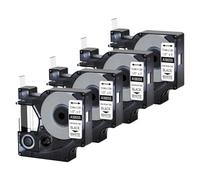 JXHDWYTYO Tubi termorestringenti da 12 mm compatibili con le etichette della stampante F 18051 18052 18055 per 4000 5000(4PK Black on White)