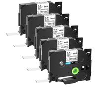 JXHDWYTYO Tubi termorestringenti da 5 pezzi da 5,8 mm nero su bianco compatibili con i tubi per etichette della stampante Hse-211 Cartuccia a cartuccia