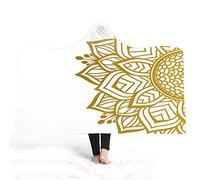 jxjc Abstract 3D Mandala Coperta con Cappuccio Sherpa in Pile Indossabile in Peluche Coperta Gettare sul Divano Letto Spesso Caldo 150X200 Cm 12