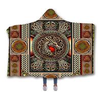jxjc Animale Drago Orso Stampa Bambino Coperta con Cappuccio Coperta in Pile E Getta Coperte per Letti Coperta Morbida Indossabile in Velluto A Doppio Strato 130X150 Cm Colore Immagine
