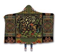 jxjc Animale Drago Orso Stampa Bambino Coperta con Cappuccio Coperta in Pile E Getta Coperte per Letti Coperta Morbida Indossabile in Velluto A Doppio Strato 130X150 Cm Colore Immagine