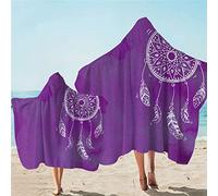 jxjc Asciugamano da Bagno con Cappuccio 3D Dell'Acquerello Asciugamano da Bagno in Microfibra con Cappuccio Dreamcatcher Blu Rosa Viola Indossabile Coperta da Spiaggia Kid 127X152Cm 1Pc A
