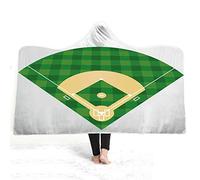 jxjc Baseball 3D Coperta con Cappuccio in Pile Blu Oceano Indossabile Peluche Coperta sul Letto Divano Spesso Caldo 130X150 Cm 32