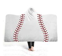 jxjc Baseball 3D Coperta con Cappuccio in Pile Blu Oceano Indossabile Peluche Coperta sul Letto Divano Spesso Caldo 130X150 Cm 17