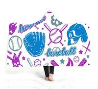 jxjc Baseball 3D Coperta con Cappuccio in Pile Blu Oceano Indossabile Peluche Coperta sul Letto Divano Spesso Caldo 150X200 Cm 19