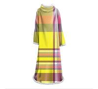 jxjc Coperta 3D Motivo Geometrico Colorato Coperta Pigra per Bambini Adulti 3D Stampa Digitale in Cotone Velluto Spesso Coperta con Maniche 127 * 178 Cm D