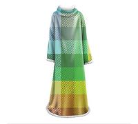 jxjc Coperta 3D Motivo Geometrico Colorato Coperta Pigra per Bambini Adulti 3D Stampa Digitale in Cotone Velluto Spesso Coperta con Maniche 127 * 178 Cm C