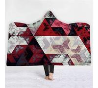 jxjc Coperta con Cappuccio 3D Caleidoscopio Mandala Coperta con Cappuccio Floreale Sherpa Fleece Loto Indossabile Coperta da Lancio Microfibra sul Divano Spesso Caldo 150X200 Cm 13