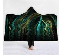 jxjc Coperta con Cappuccio 3D Caleidoscopio Mandala Coperta con Cappuccio Floreale Sherpa Fleece Loto Indossabile Coperta da Lancio Microfibra sul Divano Spessore Caldo 150X200 Cm 7