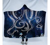 jxjc Coperta con Cappuccio da Bambino Stampato Polpo di Dinosauro Coperta da Casa Morbida con Cappuccio Coperta da Viaggio in Velluto di Lana Calda Coperta da Viaggio da Campeggio 150X200 Cm 4