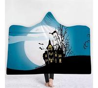 jxjc Halloween Terrore Boho Mandala Coperta con Cappuccio in Pile Floreale Loto Indossabile Coperta Coperta Microfibra sul Divano Spesso Caldo 150X200 Cm 18