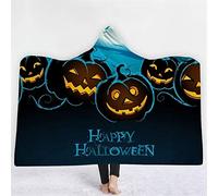 jxjc Halloween Terrore Boho Mandala Coperta con Cappuccio in Pile Floreale Loto Indossabile Coperta Coperta Microfibra sul Divano Spesso Caldo 130X150 Cm 13