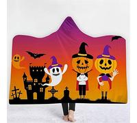jxjc Halloween Terrore Boho Mandala Coperta con Cappuccio in Pile Floreale Loto Indossabile Coperta Coperta Microfibra sul Divano Spesso Caldo 150X200 Cm 7