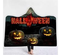 jxjc Halloween Terrore Boho Mandala Coperta con Cappuccio in Pile Floreale Loto Indossabile Coperta Coperta Microfibra sul Divano Spesso Caldo 130X150 Cm 5
