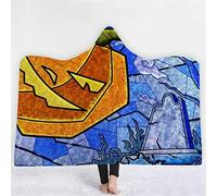jxjc Halloween Terrore Boho Mandala Coperta con Cappuccio Pile Floreale Loto Indossabile Coperta da Lancio Microfibra sul Divano Spessore Caldo 150X200 Cm 12