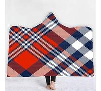 jxjc Linee Colorate 3D Coperta con Cappuccio in Pile Blu Oceano Indossabile Peluche Coperta Coperta sul Divano Letto Spesso Caldo 150X200 Cm 9