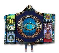 jxjc Mandala Fai-da-Te Coperta con Cappuccio Coperta in Pile Coperta E Copriletto Coperte per Letti Doppio Strato in Velluto Arazzo Psichedelico Indossabile 150X200 Cm Colore Immagine