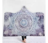 jxjc Mandala Sun Child Coperta con Cappuccio Ispessimento Velluto Peluche Coperta da Tiro Coperta per Famiglia Coperta da Lancio per Bambini Coperta Calda 130X150Cm 13