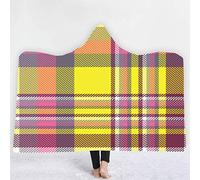 jxjc Plaid Pattern 3D Stampa Digitale con Cappuccio Coperta in Pile Indossabile Peluche Coperta Coperta sul Divano Letto Spesso Caldo 150X200 Cm 21
