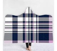 jxjc Plaid Pattern 3D Stampa Digitale con Cappuccio Coperta in Pile Indossabile Peluche Coperta sul Divano Letto Spesso Caldo 150X200 Cm 3