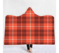 jxjc Plaid Pattern 3D Stampa Digitale con Cappuccio Coperta in Pile Indossabile Peluche Coperta sul Letto Divano Spesso Caldo 130X150 Cm 17