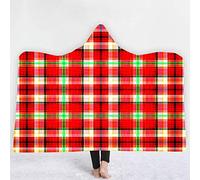 jxjc Plaid Pattern 3D Stampa Digitale con Cappuccio Coperta in Pile Indossabile Peluche Coperta sul Letto Divano Spesso Caldo 130X150 Cm 8