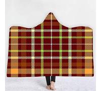 jxjc Plaid Pattern 3D Stampa Digitale con Cappuccio Coperta in Pile Indossabile Peluche Coperta sul Letto Divano Spesso Caldo 150X200 Cm 4