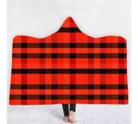 jxjc Plaid Pattern 3D Stampa Digitale con Cappuccio Coperta in Pile Indossabile Peluche Coperta sul Letto Divano Spesso Caldo 150X200 Cm 15