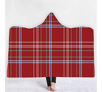 jxjc Plaid Pattern 3D Stampa Digitale con Cappuccio Coperta in Pile Indossabile Peluche Coperta sul Letto Divano Spesso Caldo 130X150 Cm 5