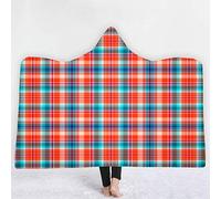 jxjc Plaid Pattern 3D Stampa Digitale con Cappuccio Coperta in Pile Indossabile Peluche Coperta sul Letto Divano Spesso Caldo 150X200 Cm 6