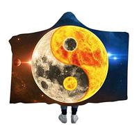jxjc Tai Chi Gossip Stampa 3D Felpa con Cappuccio Coperta Coperta in Pile Corallo Coperta con Cappuccio Viaggio Caldo Aereo Divano Letto Viaggio Picnic Coperta Coperta Bambino 130X150 Cm Colore 11