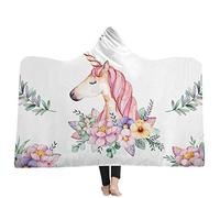 jxjc Unicorn Dream 3D Stampa Bambino Felpa con Cappuccio Coperta Coperta con Cappuccio in Pile Corallo Inverno Caldo Viaggio Aeroplano Divano Letto Picnic Coperta da Tiro Bambini 150X200 Cm 7