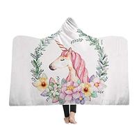 jxjc Unicorn Dream 3D Stampa Bambino Felpa con Cappuccio Coperta Coperta con Cappuccio in Pile Corallo Inverno Caldo Viaggio Aeroplano Divano Letto Picnic Tiro Coperta Bambini 150X200 Cm 13
