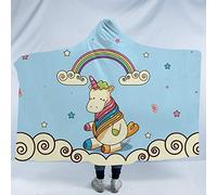 jxjc Unicorn Dream 3D Stampa Bambino Felpa con Cappuccio Coperta Coperta con Cappuccio in Pile Corallo Inverno Caldo Viaggio Aeroplano Divano Letto Picnic Coperta da Tiro Bambini 150X200 Cm 40