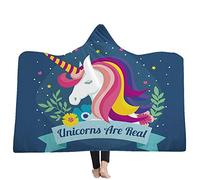 jxjc Unicorn Dream 3D Stampa Bambino Felpa con Cappuccio Coperta Coperta con Cappuccio in Pile Corallo Inverno Caldo Viaggio Aeroplano Divano Letto Picnic Coperta da Tiro Bambini 150X200 Cm 14