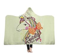 jxjc Unicorn Dream 3D Stampa Bambino Felpa con Cappuccio Coperta Coperta in Pile Corallo Coperta con Cappuccio Inverno Caldo Viaggio Aereo Divano Letto Picnic Coperta Coperta Bambini 150X200 Cm 17