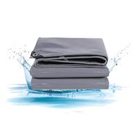 JXLQFA Telo telone in PVC, 1x3.5 m 450g/m² telo in tessuto e protettivo, telone rinforzato occhiellato per Mobili, Legna, Campeggio, Bici, Telo Coprimoto Impermeabile JXL11, Grigio