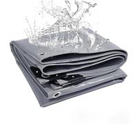 JXLQFA Telone Impermeabile per Esterno PVC, 5.5x8.5 m Rinforzato con Occhielli Copertura per Mobili Camion Piscina Corda JXL11, Grigio